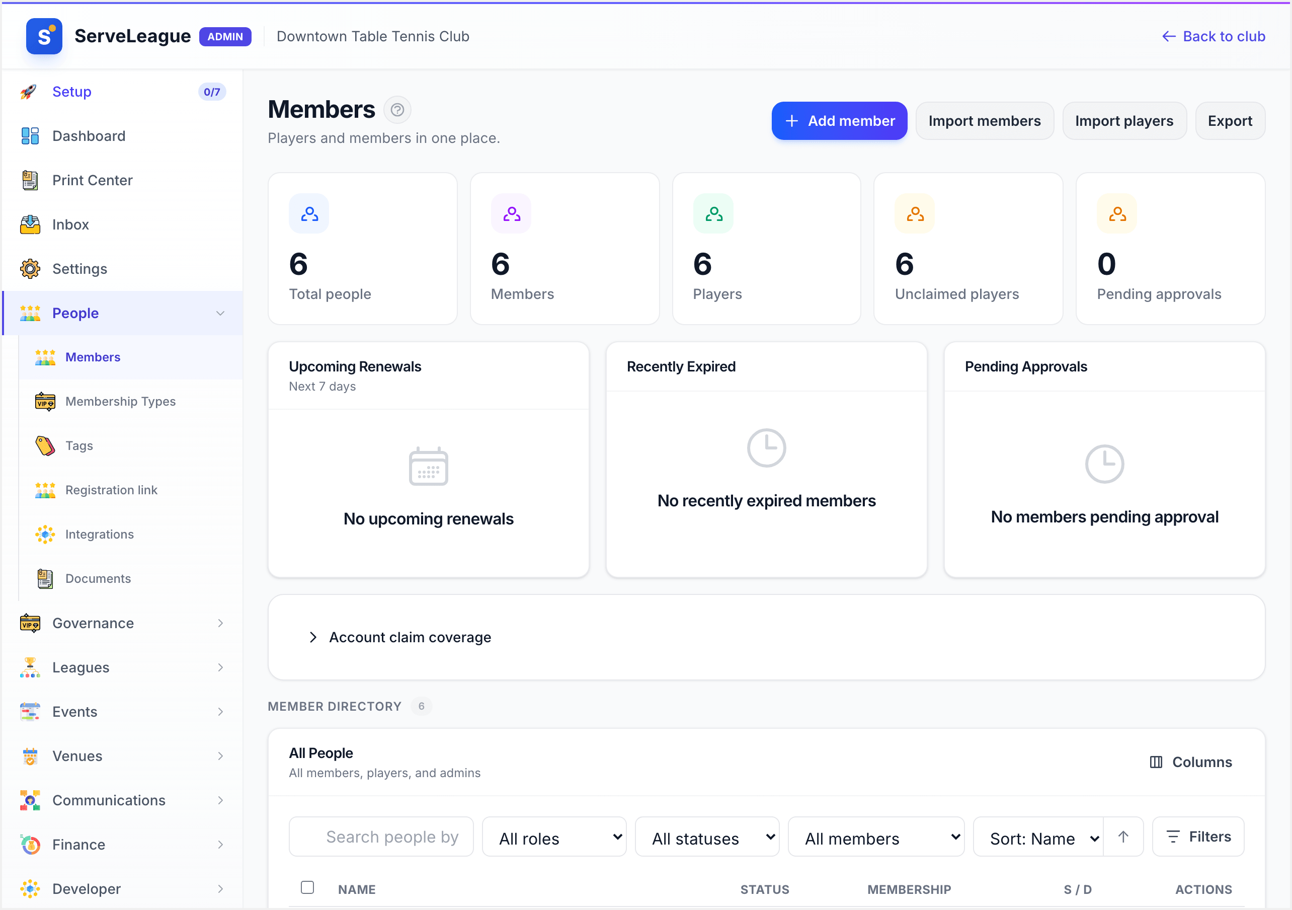 Add Player form showing name fields and the rating switch
