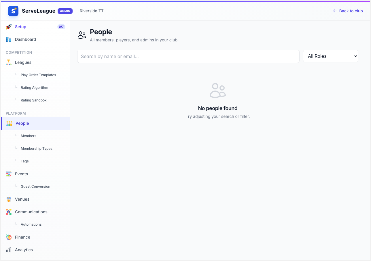 Bulk actions on the People page