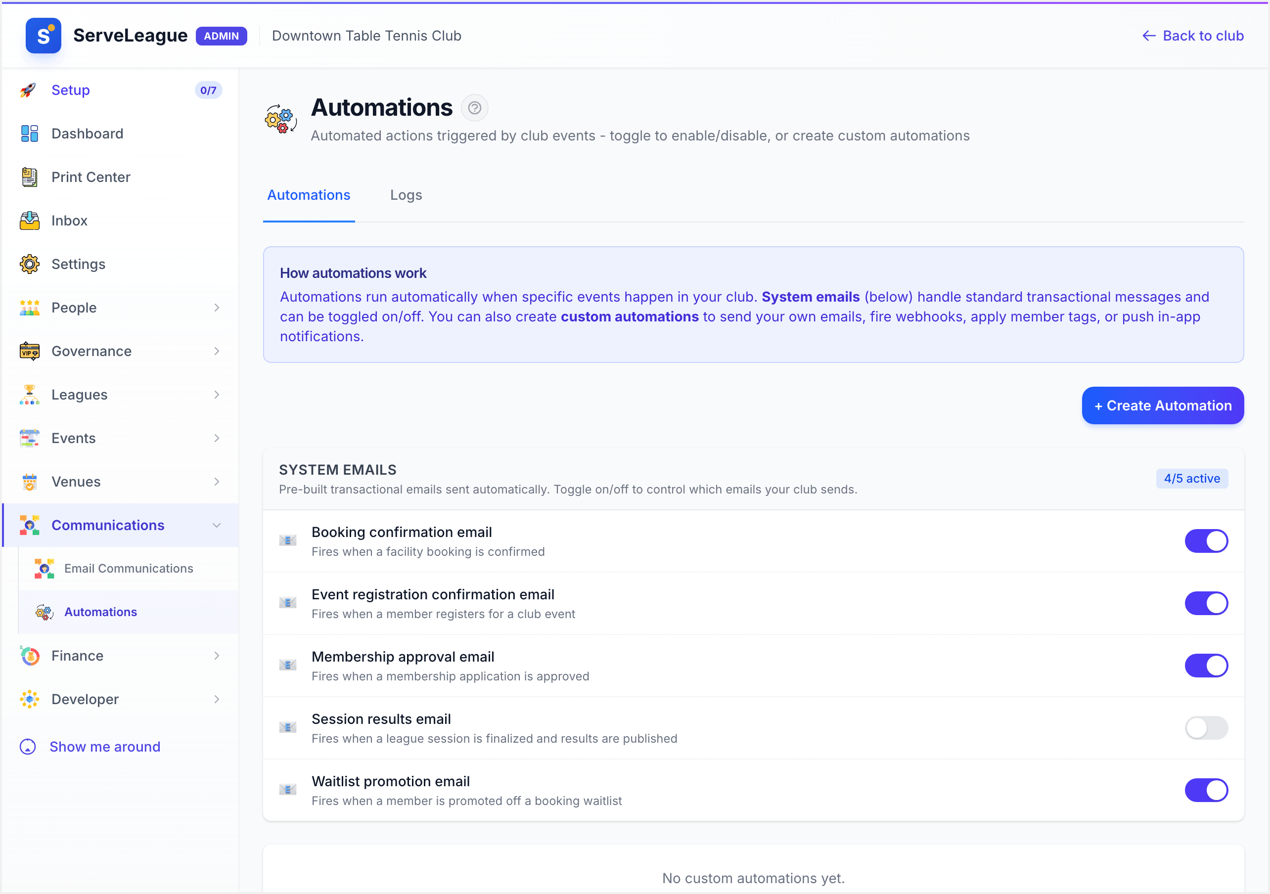 Testing a webhook automation