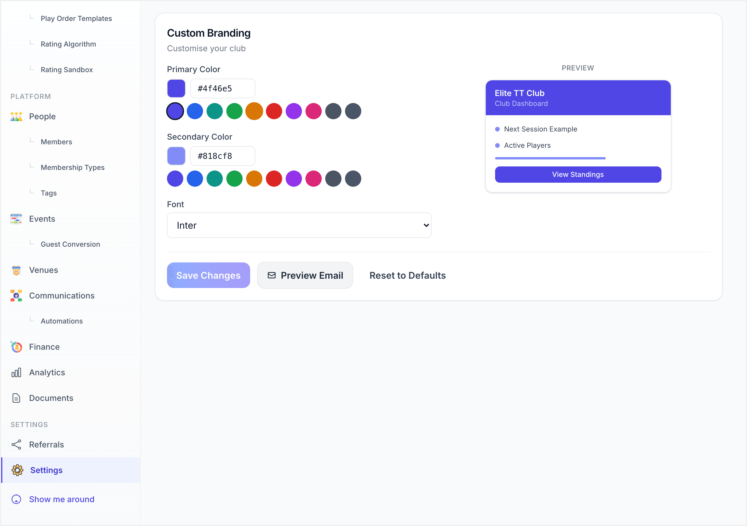 Side-by-side comparison of a default email template and a branded email with custom colors and logo