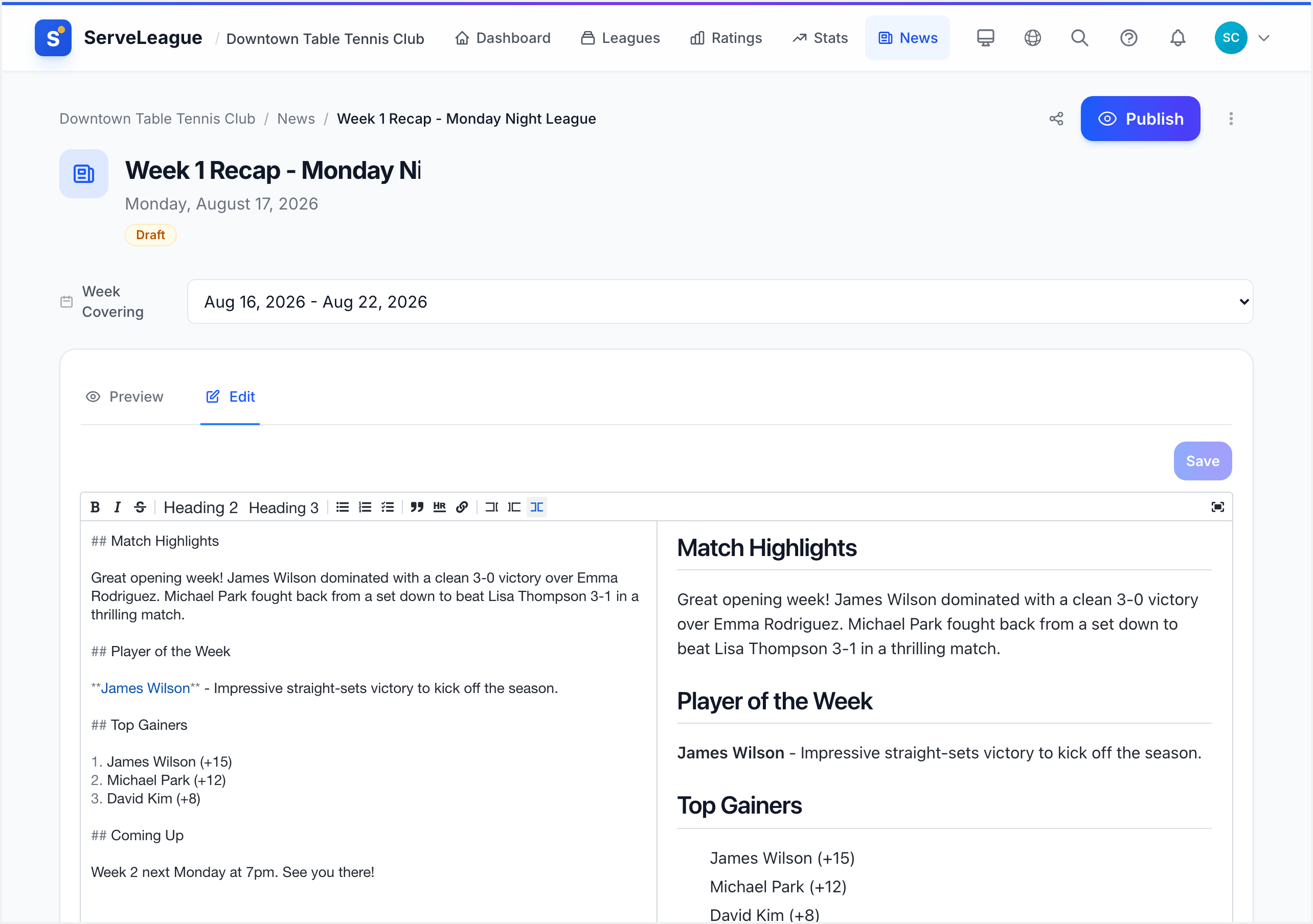 The AI review step showing markdown preview with Accept and Try Again buttons