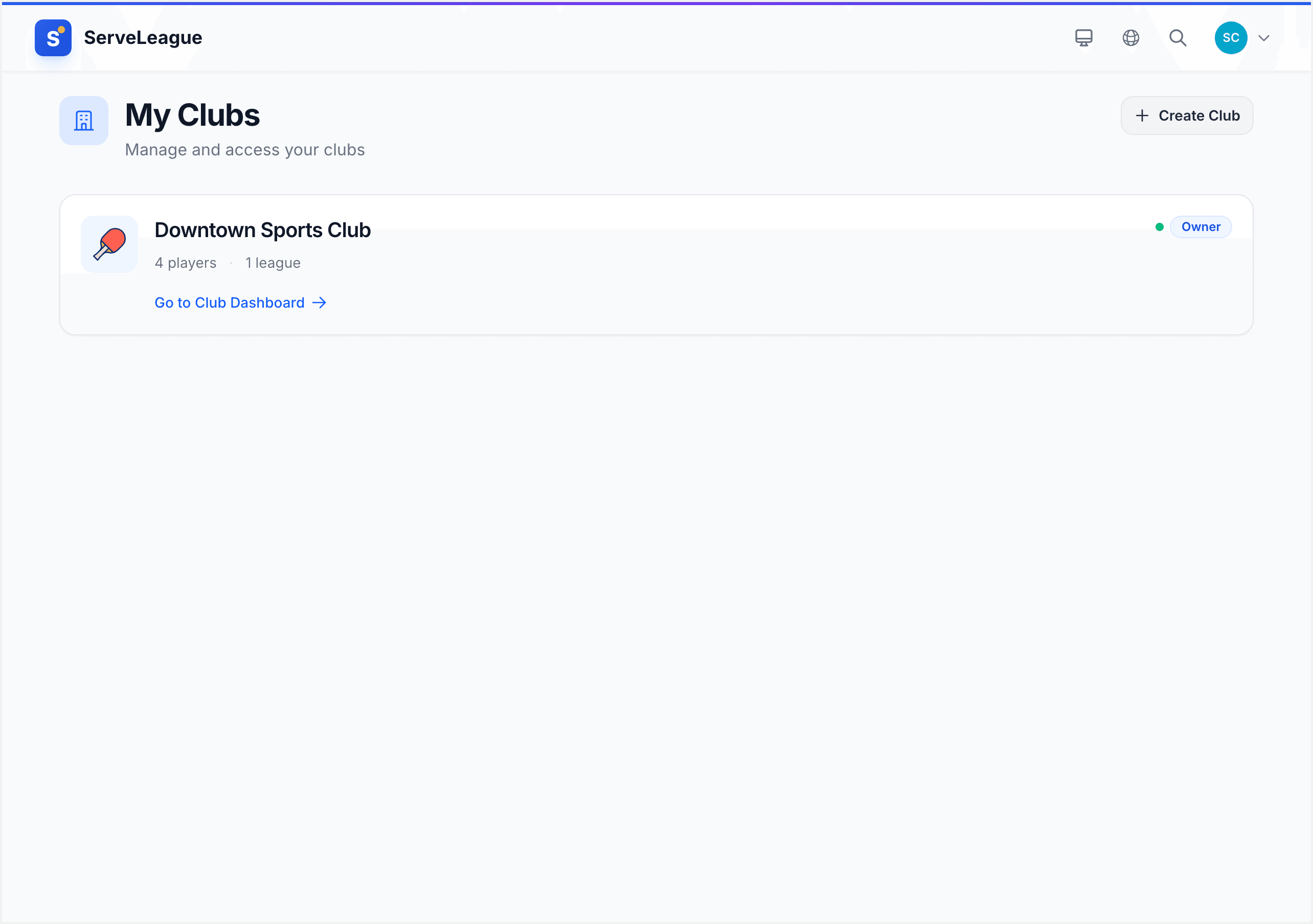 Sport selection grid showing all six supported sports