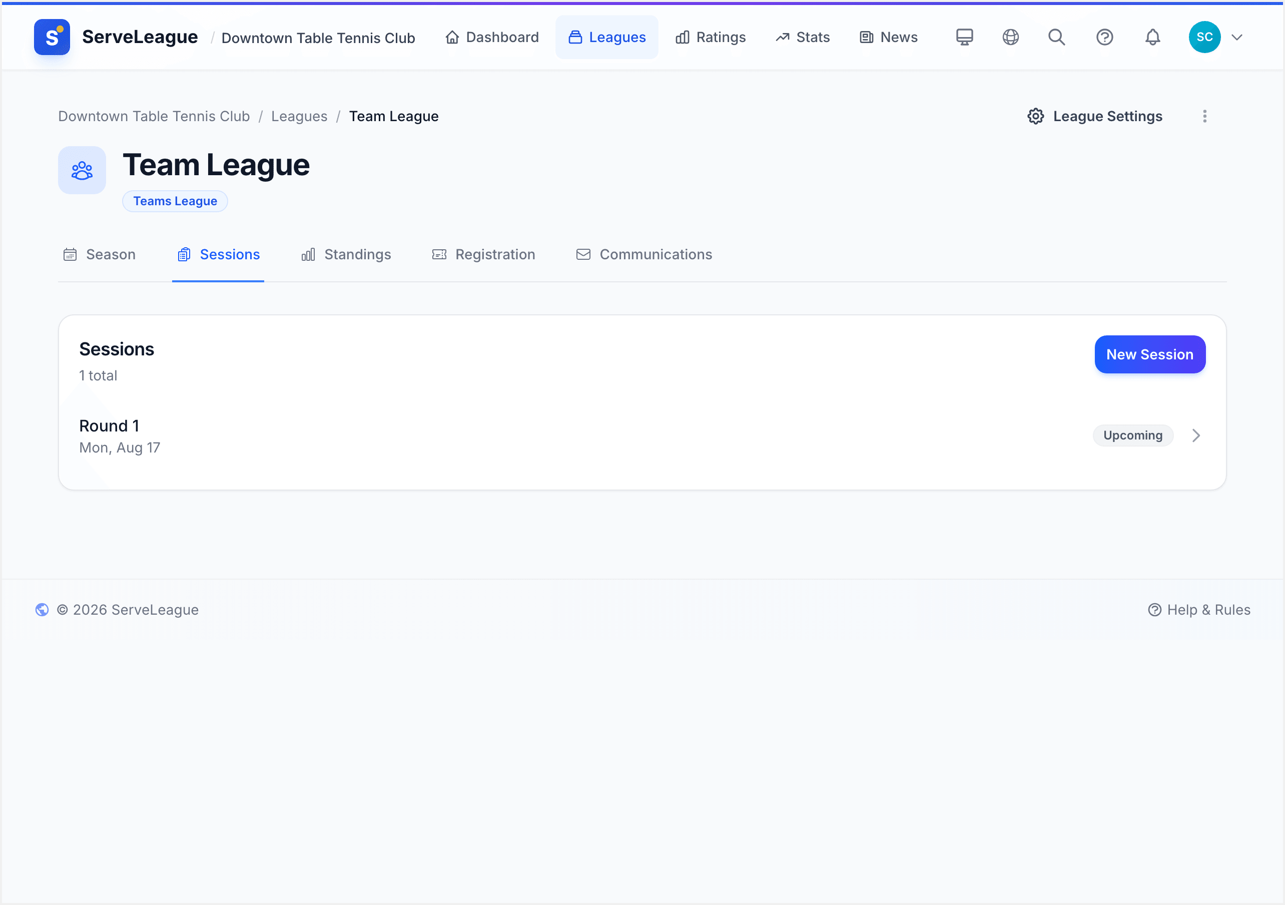 A complete match sheet showing lineups, match order, and score columns